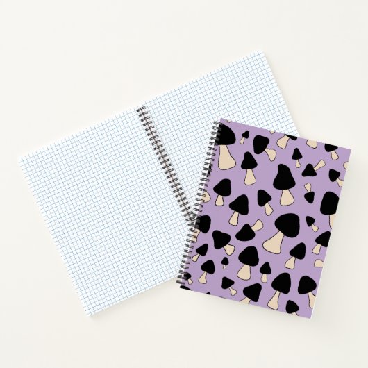 Carnet Champignons noirs sur pourpre doux (Intérieur)