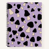 Carnet Champignons noirs sur pourpre doux (Devant)