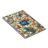 Carnet Champignons, papillons et fleurs vintage (Côté Droit)