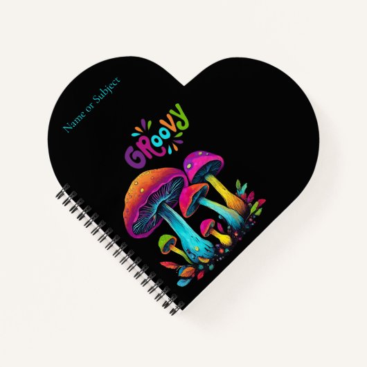 Carnet Champignons psychédéliques colorés- (Devant)