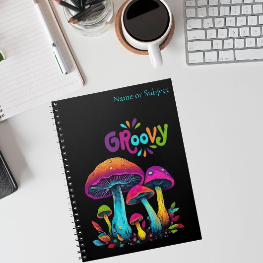 Carnet Champignons psychédéliques colorés-