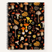 Carnet Champignons sauvages sur le noir (Devant)