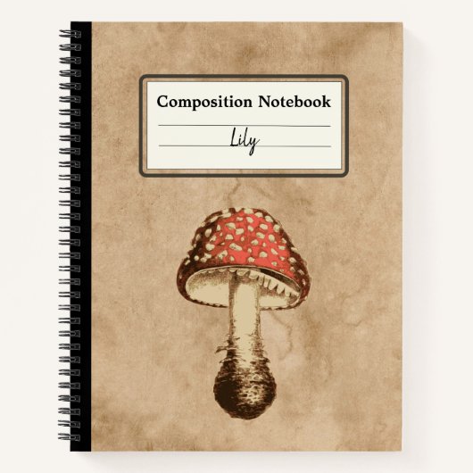 Carnet Champignons sur un vieux papier Composition person (Devant)