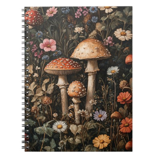 Carnet Champignons Whimsical et Botanique Fleur sauvage (Devant)