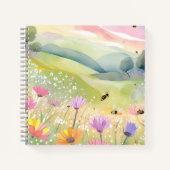 Carnet Champs de fleurs des abeilles de printemps | Flora (Devant)