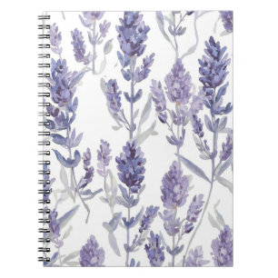 Carnet Champs de Lavande   Motif de Fleur Aquarelle Viole