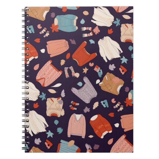 Carnet Chandails multicolores, douillets, chauds, automne (Devant)