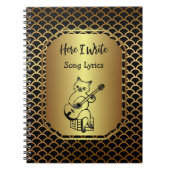 Carnet Chanson de pétoncle noir et or (Devant)