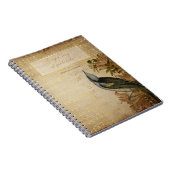 Carnet chanson d'oiseau vintage de gratitude (Côté Droit)