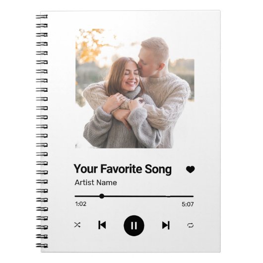 Carnet Chanson Personnalisée Chanson Favorite Chanson Une (Devant)