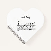 Carnet Chant d'amour, oiseaux assis entre les notes music (Devant)