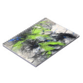 Carnet Chaos Abstrait bleu citron vert (Côté gauche)