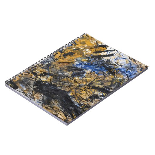 Carnet Chaos Abstrait en or bleu terreux (Côté gauche)