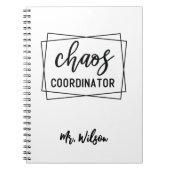 Carnet Chaos Coordinator Notebook – Funny Teacher Quote (Devant)