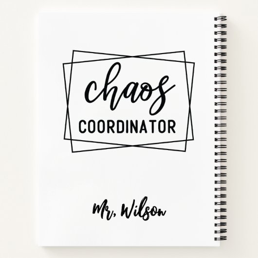 Carnet Chaos Coordinator Notebook – Funny Teacher Quote (Dos)