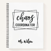 Carnet Chaos Coordinator Notebook – Funny Teacher Quote (Devant)