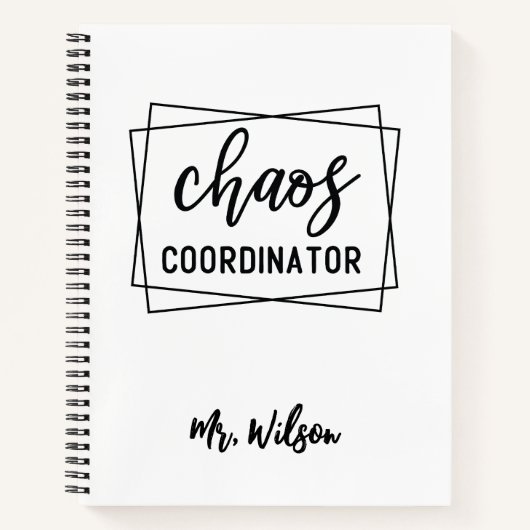 Carnet Chaos Coordinator Notebook – Funny Teacher Quote (Devant)