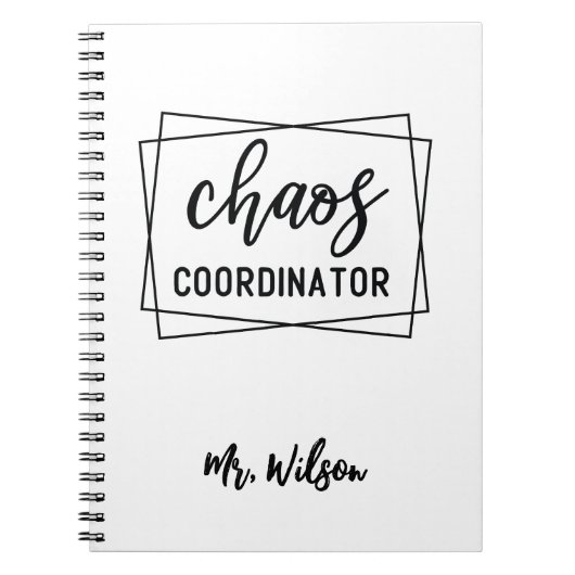 Carnet Chaos Coordinator Notebook – Funny Teacher Quote (Devant)