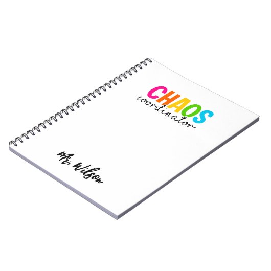 Carnet Chaos Coordinator Notebook – Funny Teacher Quote (Côté gauche)