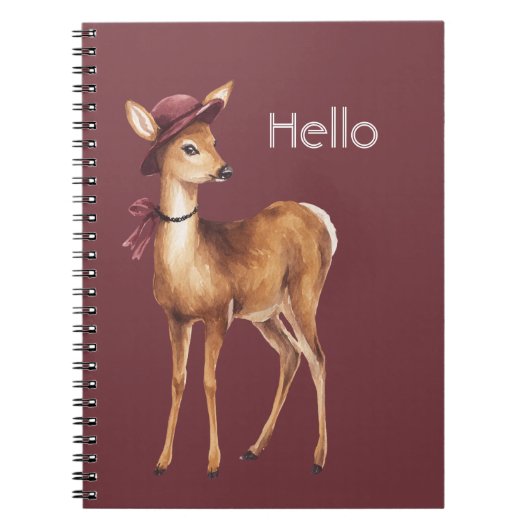 Carnet Chapeau Bourgogne Cerf (Devant)