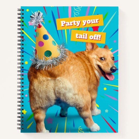 Carnet Chapeau d'anniversaire pour derrière de Corgi (Devant)