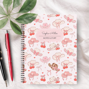 Carnet Chapeau de Cowgirl Mignon Coquette Nœud Cerise Mon