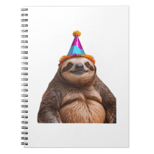 Carnet Chapeau de fête d'anniversaire Chunky Sloth cadeau