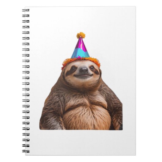 Carnet Chapeau de fête d'anniversaire Chunky Sloth cadeau (Devant)