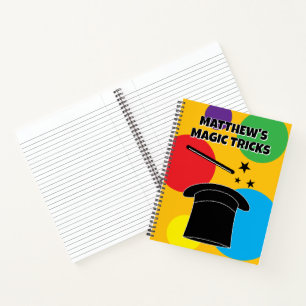Carnet Chapeau de magicien et baguette magique personnali