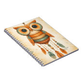 Carnet Chapeau de rêve de hibou fantaisiste Boho (Côté Droit)