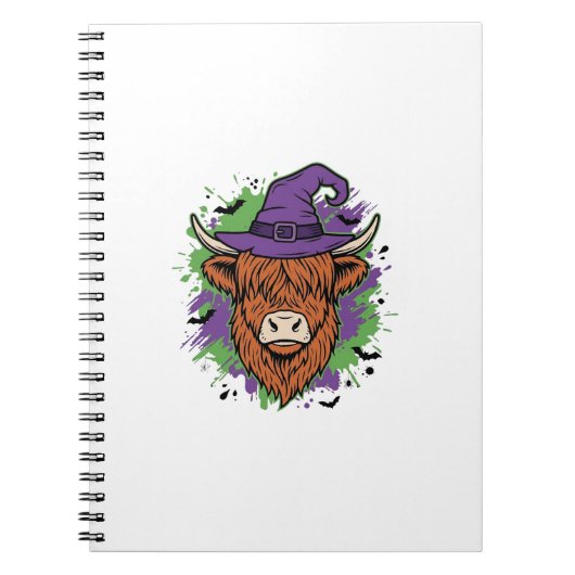 Carnet Chapeau de sorcière de vache des Highlands Hallowe (Devant)