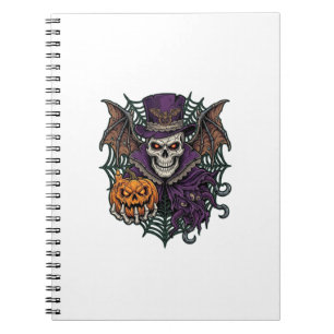 Carnet Chapeau Haut de Forme de Crâne de Halloween Chauve