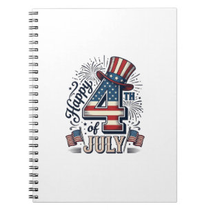 Carnet Chapeau patriotique vintage Happy 4 juillet vecteu
