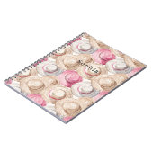 Carnet Chapeaux de paille blancs crème rose (Côté gauche)