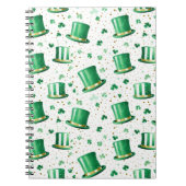 Carnet Chapeaux verts dorés de luxe et trèfles blancs (Devant)