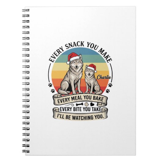 Carnet Chaque friandise que vous faites Chien Père Noël C (Devant)