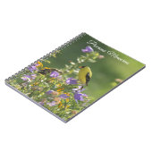 Carnet Chardonneret sur une fleur de campanule (Côté gauche)