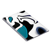 Carnet Charge de profondeur : noir, blanc et bleu Abstrai (Côté Droit)