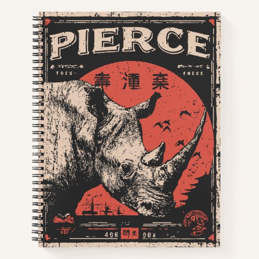 Carnet Charger Rhinoceros Faune Conception de puissance (Devant)