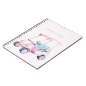 Carnet Chariot de golf rose (Côté gauche)