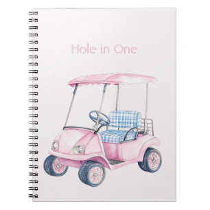 Carnet Chariot de golf rose
