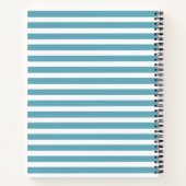 Carnet Chariots de construction Bleu rayures Monogramme (Dos)