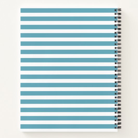 Carnet Chariots de construction Bleu rayures Monogramme (Dos)