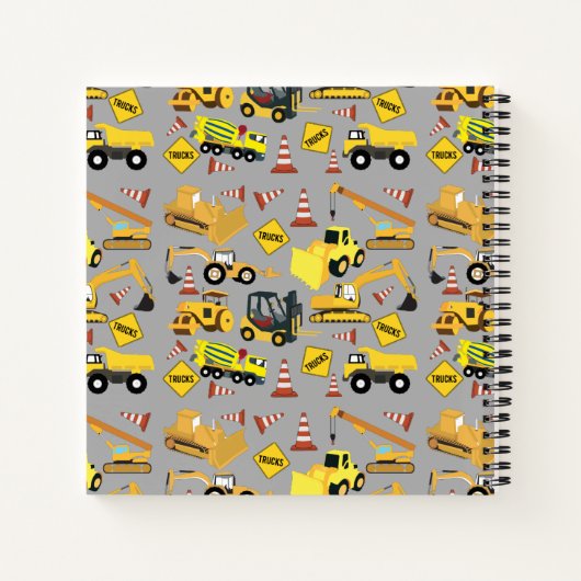 Carnet Chariots de construction Motif pour enfants (Dos)