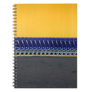 Carnet Chariots d'épicerie bleu arrangés