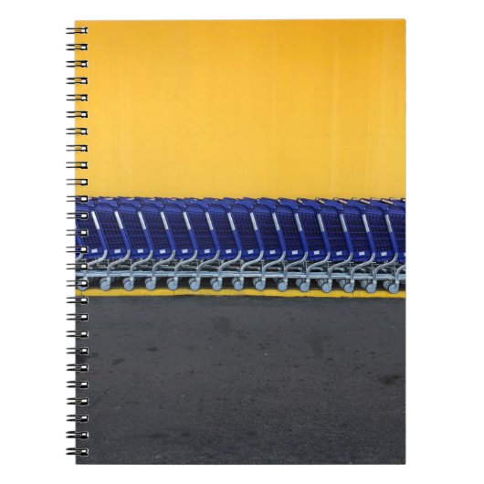 Carnet Chariots d'épicerie bleu arrangés (Devant)