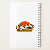 Carnet Charlotte Retro Sunset Personalized Name Design (Verso)