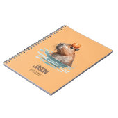 Carnet Charmant Capybara Mignon avec Orange et Nom des En (Côté gauche)