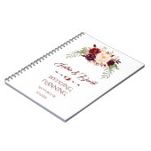 Carnet Charmant Wedding planner Floral Bourgogne Marsala (Côté gauche)