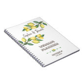 Carnet Charme Aquarelle Citron Wedding planner tropical (Côté Droit)